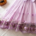 thumbnail image 6 of Eltusu Summer Casual Dresses for Girls, Princess Crewneck Ruffle Sleeve Short Sleeve Kids Dresses Purple Size 12-18 Months, 6 of 8