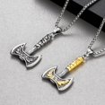 thumbnail image 5 of Nordic Viking Warrior Odin Axe Raven 14K White Gold Necklace Men's Fashion Hip Hop Charm Amulet Pendant  Vintage Jewelry Gift, 5 of 7