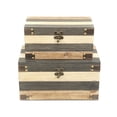 thumbnail image 3 of Home Decorative Set Of 2 Wood Panel Styled Storage Boxes, 3 of 5