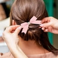 thumbnail image 3 of UPGRATOR 1Set Bow Hair Clip Pink Crystal Good Grip For Girls Party Wedding, 3 of 4