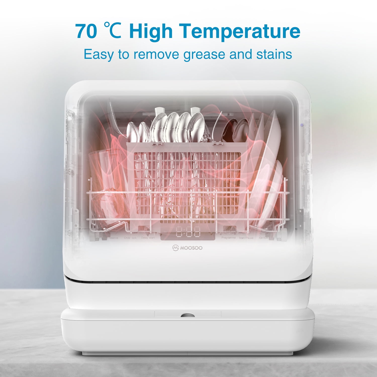 Buy MOOSOO Countertop Dishwasher, with 7.5Liter Builtin Water Tank
