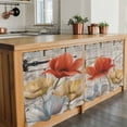 thumbnail image 6 of Retro Floral Tier Curtains 24 Inch Length, Red Yellow Tulips Barm Doors Farmhouse Wooden Cafe Short Curtains for Bathroom Over Sink, Small Kitchen Curtain Light Filtering Drapes 2 Panels 27.5"Wx24"L, 6 of 8