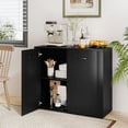 thumbnail image 2 of Gymax Floor Storage Cabinet Buffet Sideboard w/ Double Doors Wooden Coffee Bar Station Black, 2 of 10