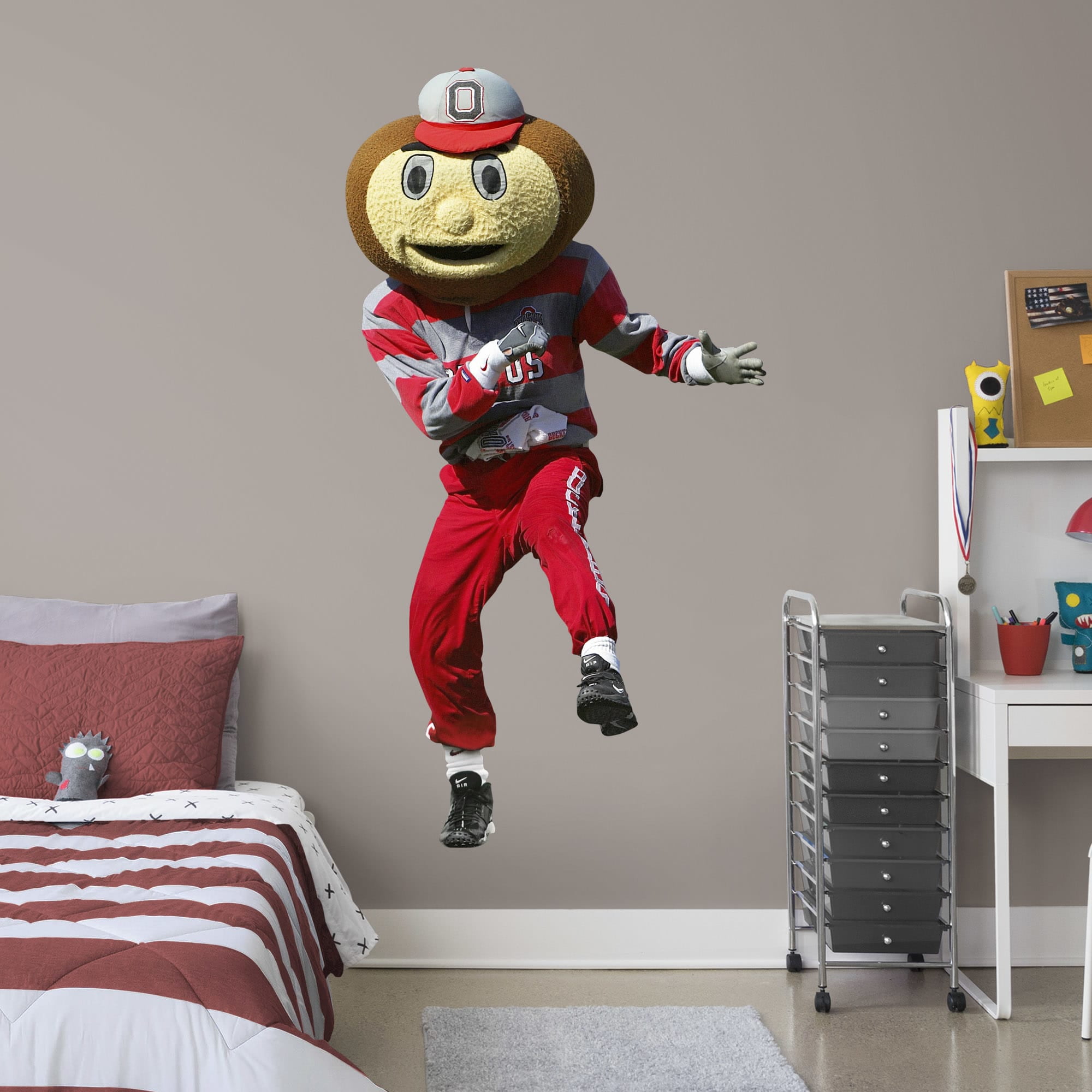 Fathead Ohio State Buckeyes Brutus Buckeye Mascot LifeSize Officially Licensed Removable
