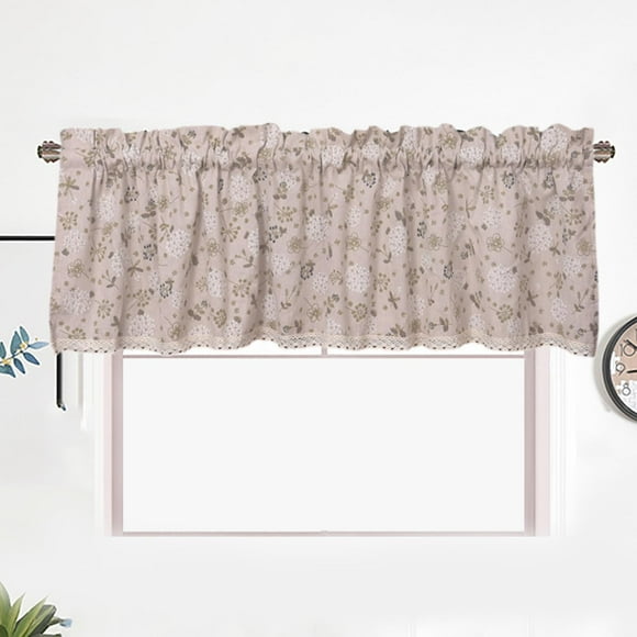 Cortina de cenefa Vintage retro 54 x 24 pulgadas decorativas rústicas cortas cortas de ventana pequeña para la ropa de lavandería Decoración del café Hortensias