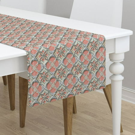 Peach Table Runner Photos And Pillow Weirdmonger Com Table Runner Peach Asian Faux Metallic Chrome Nature Abstract Cotton