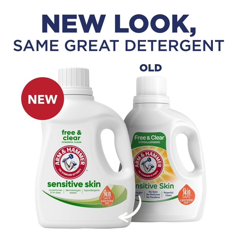 ARM & HAMMER Sensitive Skin Free & Clear Liquid Laundry Detergent Soap, 105 fl oz, 105 Loads