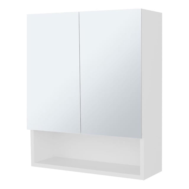 FM FURNITURE Lodge Medicine Cabinet with Mirrored Doors in White Engineered Wood