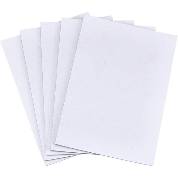 1set A4 Imitation Leather Paper Binding Cover Paper Rectangle White 297x210x0.3mm