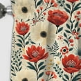 thumbnail image 2 of Designart "Nostalgic Florals In Red And Beige" Floral Blackout Curtain Single Panel, 2 of 4