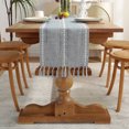 thumbnail image 2 of Chemin de Table beige boho polyester Inodore style Maison de Campagne avec Pompons, 2 of 5
