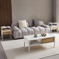 thumbnail image 2 of 2PC 15.75" Rattan End Table with Power Outlet & USB Ports, Modern Nightstand with Drawer & Metal Legs, Side Table for Living Room Bedroom, White, 2 of 9