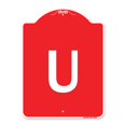 thumbnail image 1 of SignMission A-DES-RW-1824-22924 18 x 24 Po Signe de la Série Designer - Signe avec la Lettre U &44; Rouge & Blanc, 1 of 1