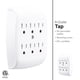 thumbnail image 3 of Extensor de enchufe de pared GE, 6 salidas, paquete de 5, color blanco 54853, 3 of 7