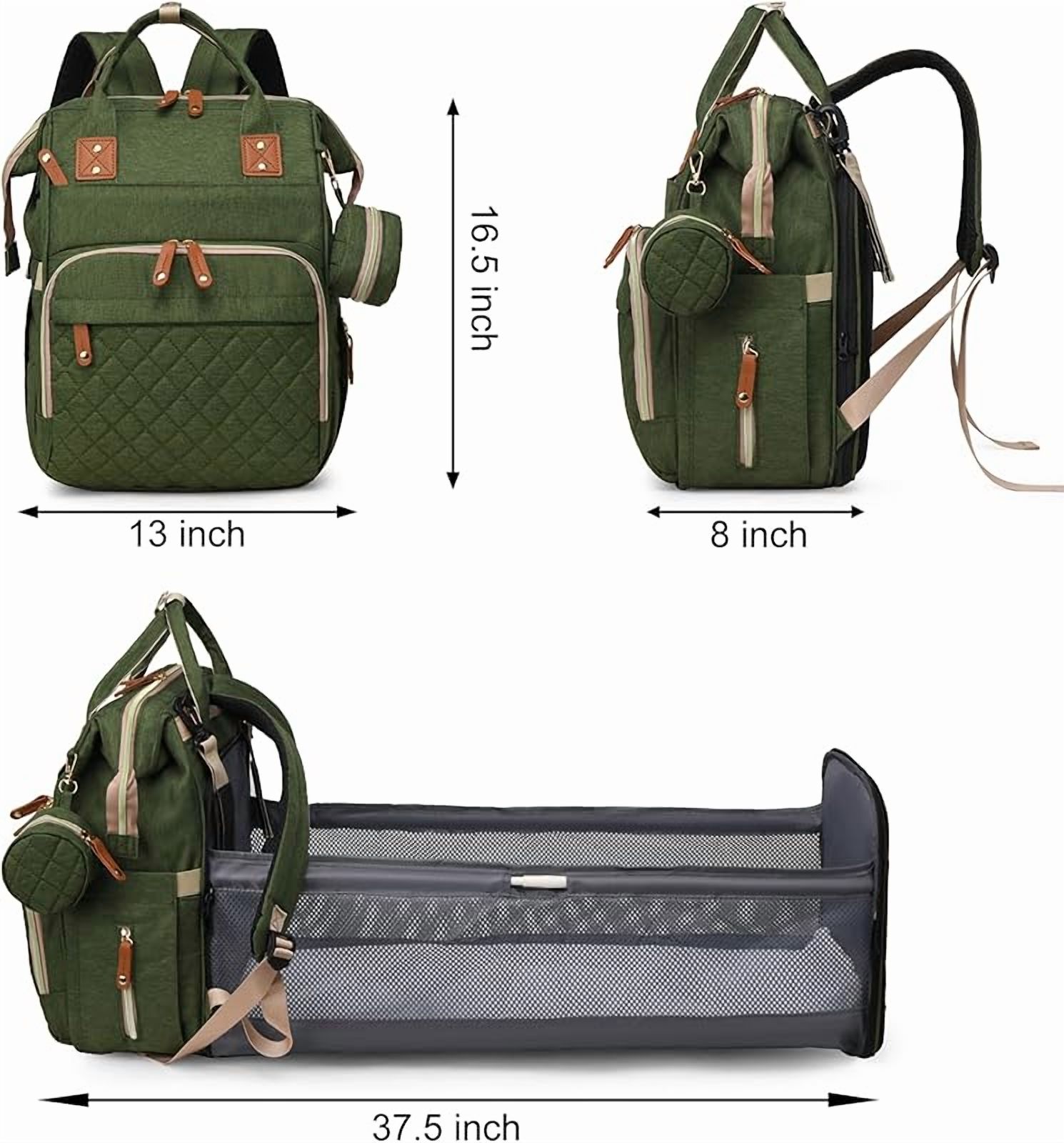 Diaper Bag with Changing Station, Waterproof 3 in 1 Baby Diaper Backpack with Foldable Changing Pad, Large Travel Back Pack for Baby Girl Boy, Baby essentials