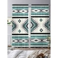 thumbnail image 3 of Turquoise Boho Sheer Curtains 84 Inch Length 2 Panels Set for Living Room/Bedroom, Southwestern Ethnic Aztec Retro Geometric Curtain Sheers Drapes Rod Pocket Curtains Window Treatment Set 52''x84''x2, 3 of 7