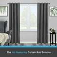 thumbnail image 2 of Kenney Fast Fit No Measure Carlin Decorative Steel Curtain Rod, 66-120" Adjustable Length, 5/8" Dia., Matte Black, 2 of 10
