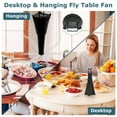 thumbnail image 4 of Fly Repellant Fan, Imountek 2Pcs Rechargeable Fly Table Fans with Pattern Soft-Stop Blade Hanging Hook for Indoor Outdoor, 4 of 8