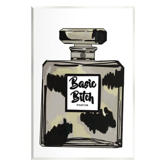 Stupell Industries Basic Bi*** Perfume Bottle Chic Upscale Fashion Graphic Art Unframed Art Print Wall Art, Design by Amelia Noyes