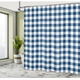 thumbnail image 4 of Ambesonne Plaid Shower Curtain, Lumberjack Buffalo Checks Art, 69"Wx75"L, Dark Blue and White, 4 of 4