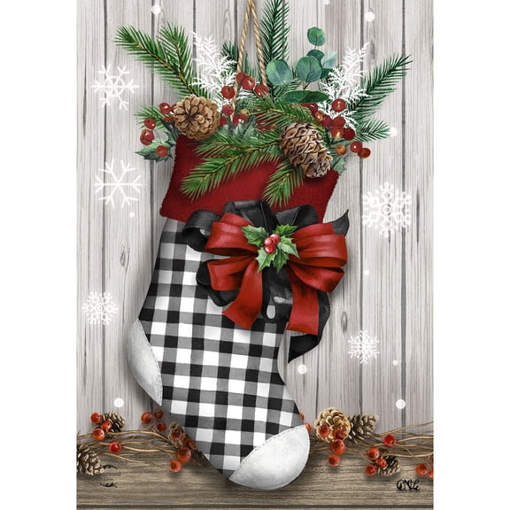 Briarwood Lane Winter House Flag 40x28 For Outdoor Christmas Stocking For Christmas House Flag