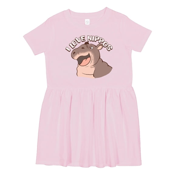 Inktastic I Love Hippos Girls Toddler Dress