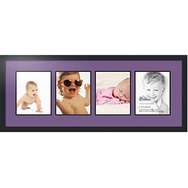 collage photo frame double mat with 4 8x10 openings with black frame