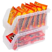 ReadySpace Medium Clear Plastic Stackable Storage Bins, 8 Pack