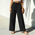 thumbnail image 5 of TaTaai Womens Plus Size High Waist Drawstring Wide Leg Pants with Large Patch Pockets Loose Casual Trousers Bottoms for Summer, 5 of 7