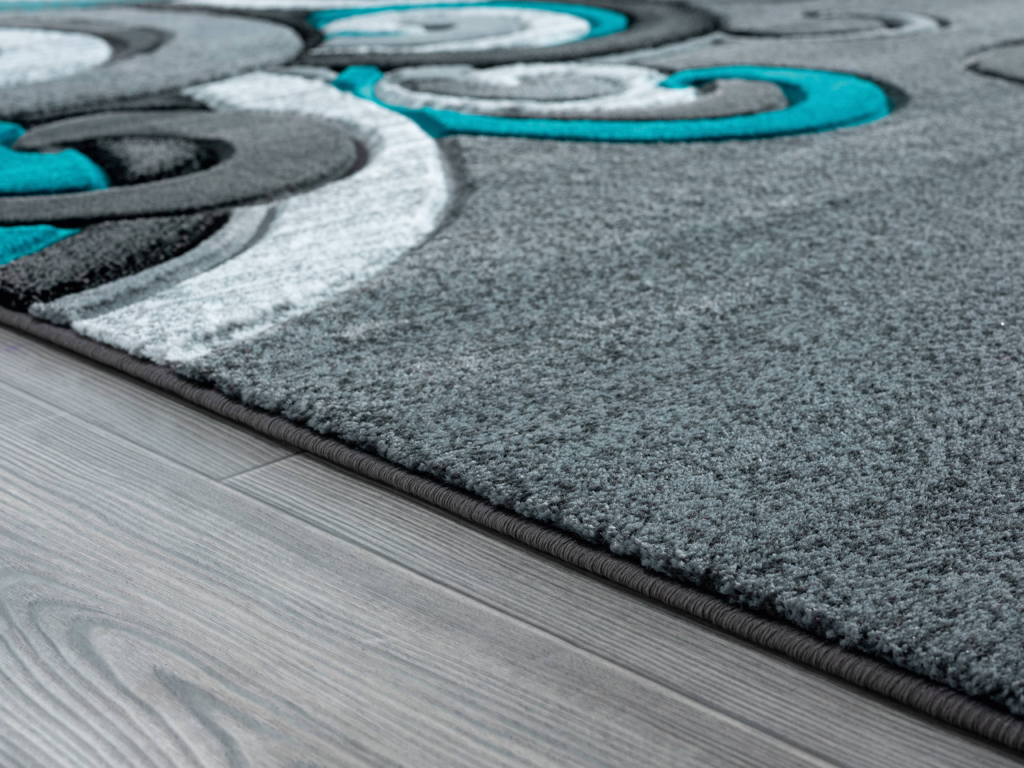 United Weavers Drachma Dahlia Modern Paisley Accent Rug, Turquoise, 2'7" x 4'2"