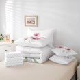 thumbnail image 6 of jejeloiu Ink Aesthetic Art 7-Piece Twin Bedding Sets,Retro Rustic Floral Bedding Comforter Set,White Pink Sheet Sets For Kids,Ultra Soft Home Decor Reversible, 6 of 8