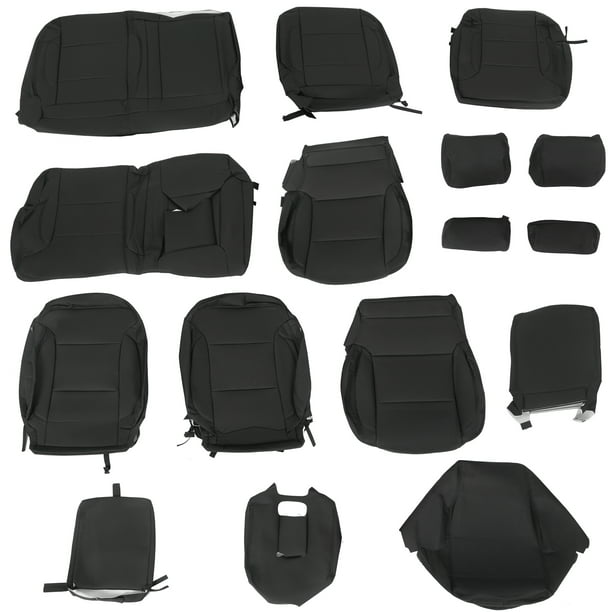 For 2018 Chevy Silverado Crew Cab Lt Katzkin Black Seat Covers 15 16 17 Com - 2004 Chevy Silverado Bucket Seat Covers