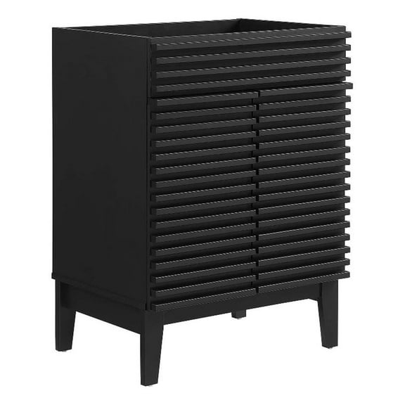 Modway Render Modern Style Wood Bathroom Vanity Cabinet in Black