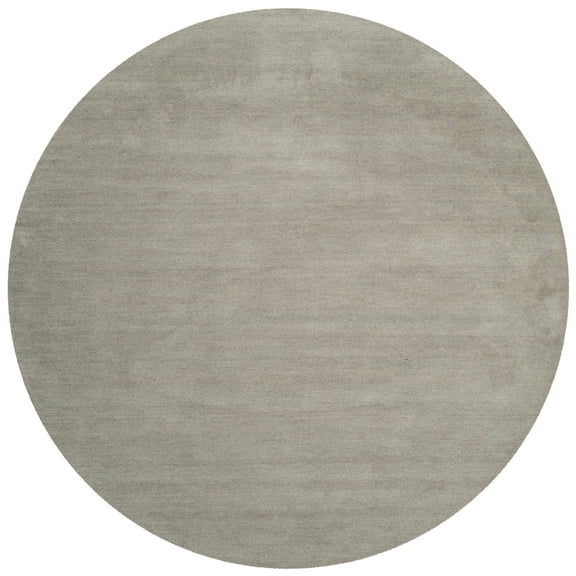 SAFAVIEH Himalaya Rachelle Solid Wool Area Rug, Grey, 4' x 4' Round