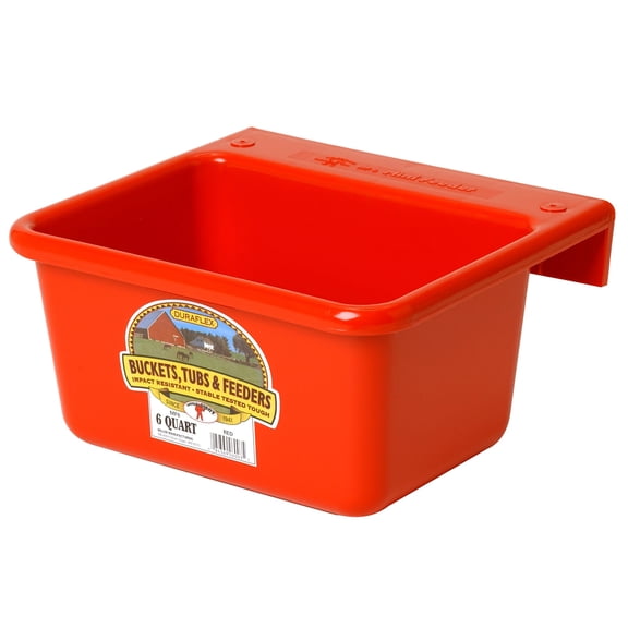 Miller Manufacturing Dura-Flex Plastic Feeder Bracket Portable Mini Red 6qt