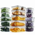 thumbnail image 3 of 50 Piece Variety Pack Food Storage Containers with Lids - Plastic Leak-Proof BPA-Free - Food Meal Prep Tupperware (24 Pack + marker and labels), 3 of 9
