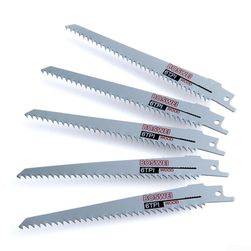 5PCS 6inch Reciprocating Sharp Saw Blade S644D 6 TPI For Plastic & Wood Cutting 