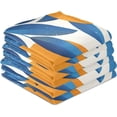thumbnail image 3 of Coolnut 4 PCS Kitchen Dish & Tea Towels, Tangerine with Blue Leaves Reusable Cloths for Cooking and Drying Dishes for Home Kitchen Cleaning, 28"x18", 3 of 5