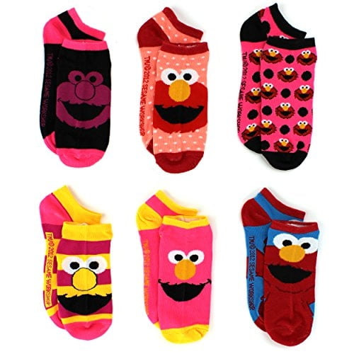Sesame Street Baby Girls Elmo Socks 6 pk