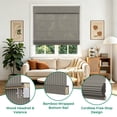 thumbnail image 4 of Allesin zen No Drill Cordless Bamboo Roman Shade, 35"W x 64"H, Gray, 4 of 9