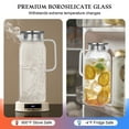 thumbnail image 4 of Soulgenix 2L Glass Pitcher, Square Glass Carafe with Stainless Steel Lid, 68 oz Carafe for Water, Juice, Iced Tea, Coffee, 4 of 7