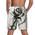 thumbnail image 2 of Lsque Mens Swim Trunks Black And White Rose Pattern - Bathing Suit Compression Liner - Beach Swim Shorts Swimwear - (S-3XL) - Stretch Quick Dry -Large, 2 of 9
