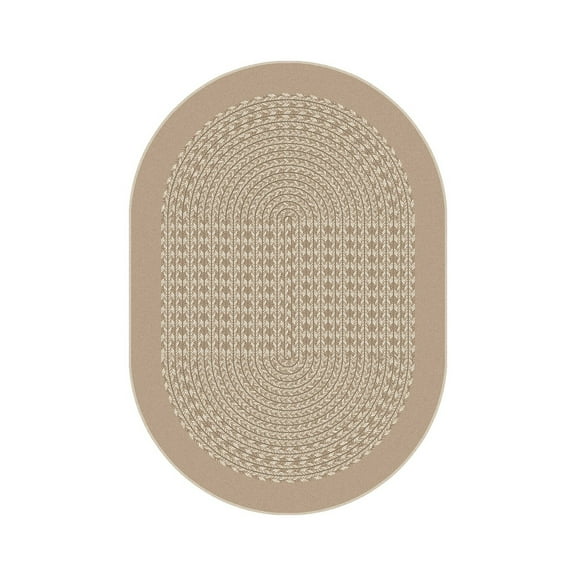 Like Home 3'10" x 5'4" Oval Area Rug In Color Beige-Color:Beige,Material:Nylon