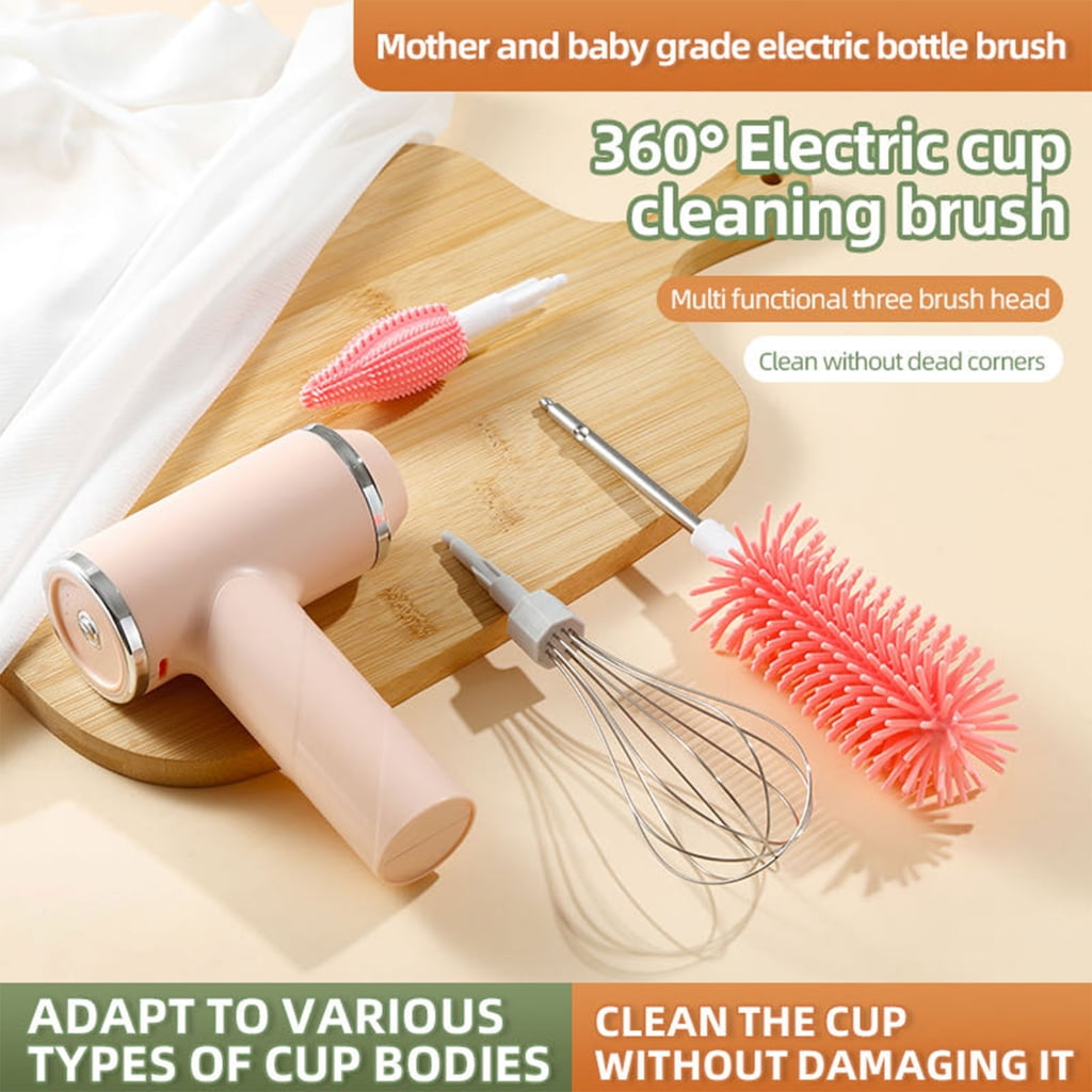 Elastomer Hair Electric Bottle Cleansing Brush Ergonomic Handle For Utensils Cups