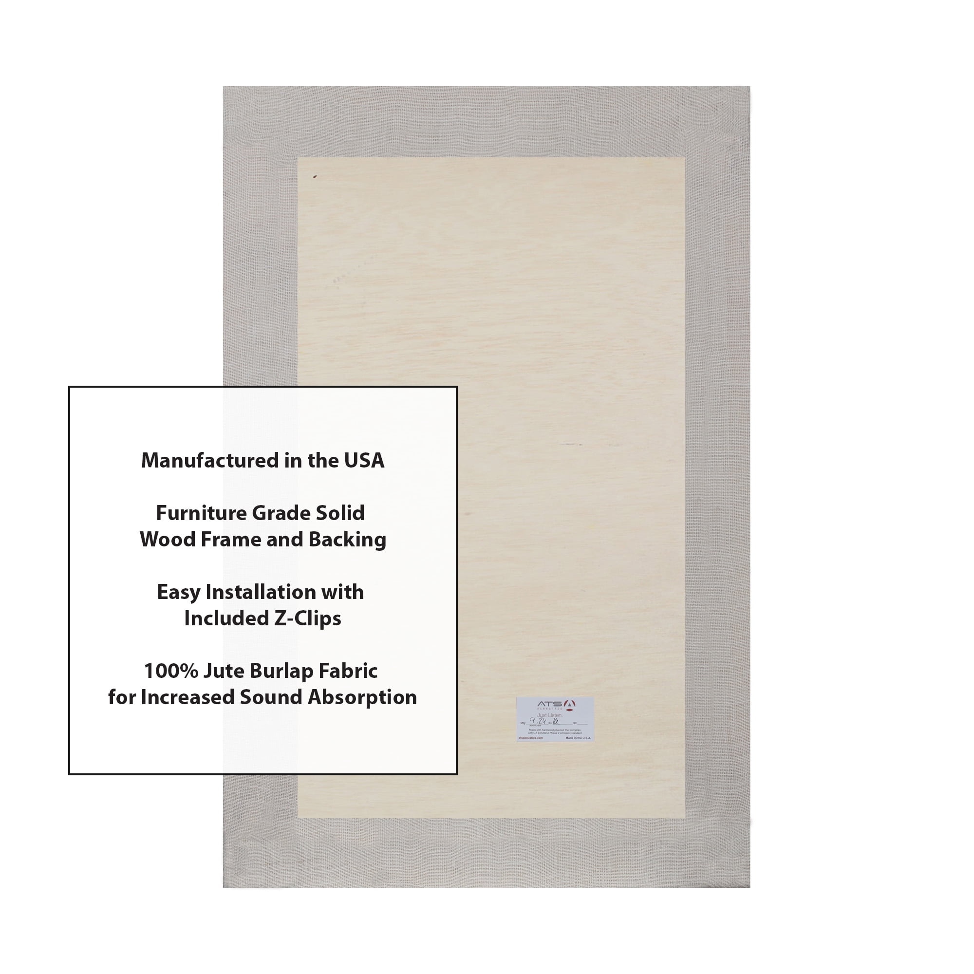 ATS Acoustics Sound Absorbing Acoustic Panel 24" x 36" x 4" Beveled Edge (Ivory)