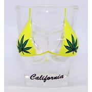 California Pot Leaf Bikini Bust 3D shot glass