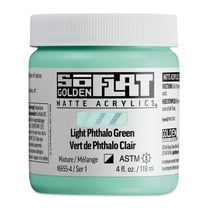 Golden SoFlat Matte Acrylic Paint - Light Phthalo Green, 118 ml, Jar