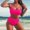 Hot Pink, variant on HUPOM Swimsuit Coverup For Women Mid Waist Sheath Bikinis Bikini Beach Bandeau Swimwear Clearance Hot Pink size 12