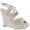 Silver Metallic, variant on De Blossom ALLE-8 High Heel Wedge Sandal with Crystal Embellishment Style BALLE8