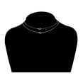 thumbnail image 3 of Fine Silver Plated Double Necklace Set with Simulated Diamonds Adult, 3 of 5